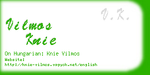 vilmos knie business card